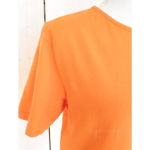 Marisa Christina T-Shirt Medium Orange Vintage 90s Y2K Classic Lagenlook Preppy - Picture 4 of 11